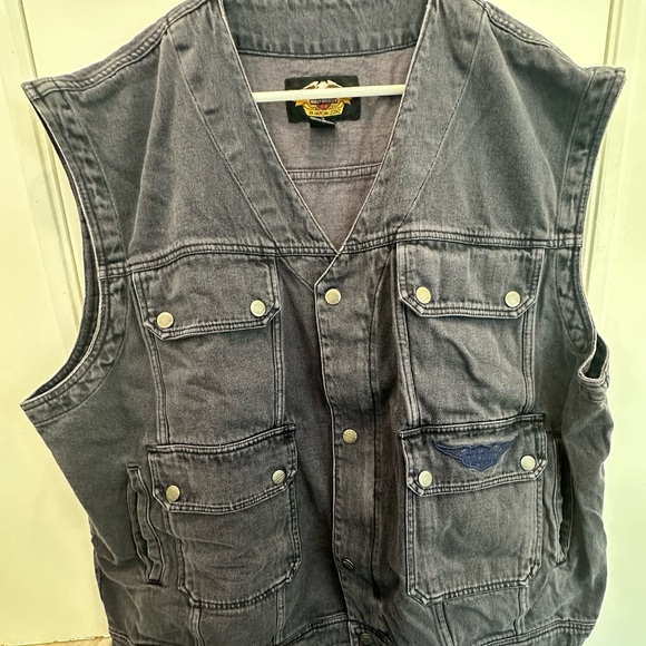 Harley-Davidson Other - Vintage Harley-Davidson Gray Denim Vest
